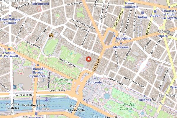 Map showing Buddha bar in Paris