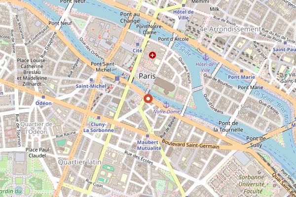Map showing Café Panis in Paris