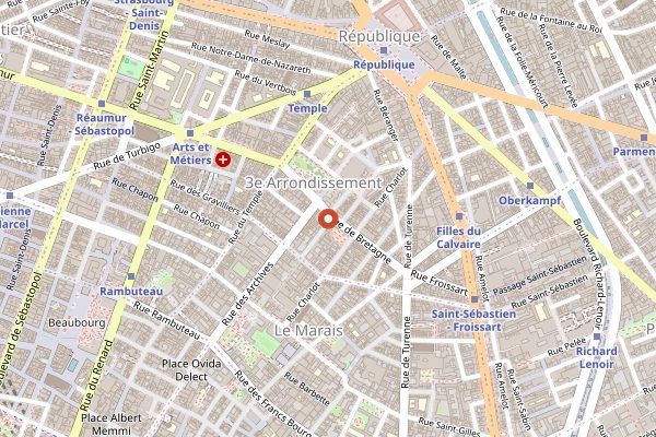 Map showing Chez Omar in Paris