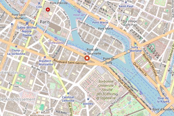 Map showing La Rôtisserie d'Argent in Paris