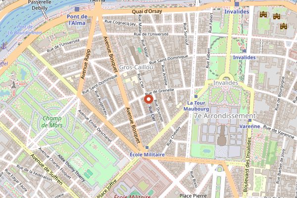 Map showing Le Petit Cler in Paris