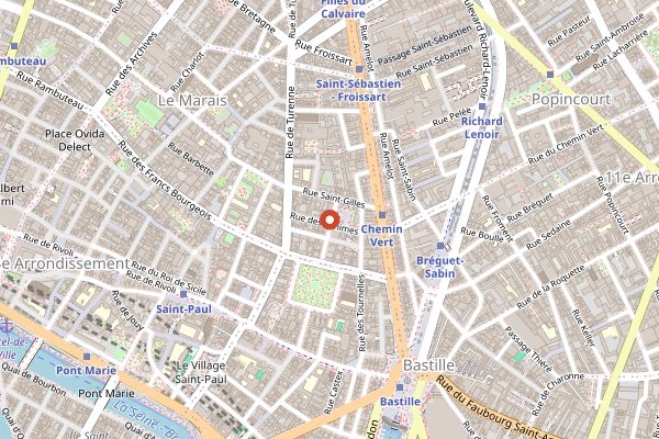 Map showing Le Petit Marché in Paris
