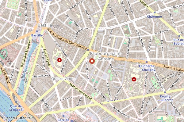 Map showing Le Square Trousseau in Paris