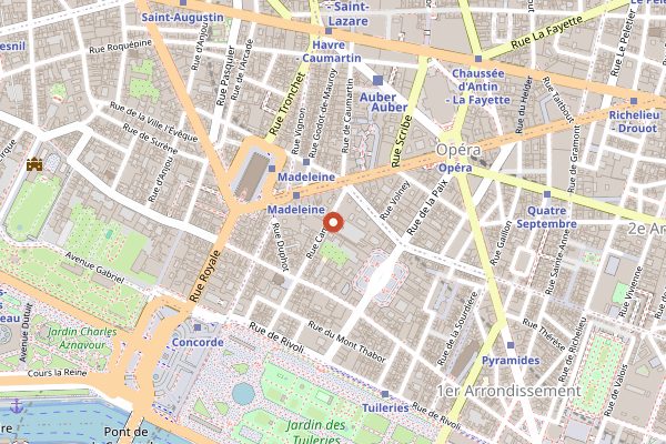 Map showing École Ritz Escoffier in Paris