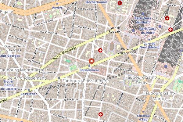 Map showing 42 Degrés in Paris