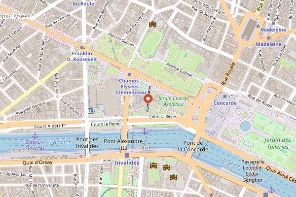 Map showing Alléno Paris in Paris