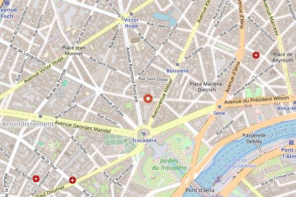 Map showing Blanc in Paris