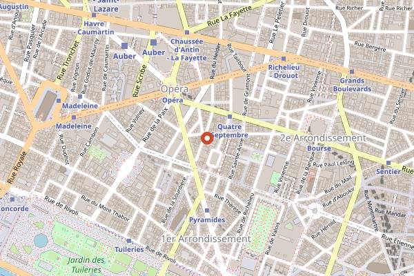 Map showing Drouant in Paris