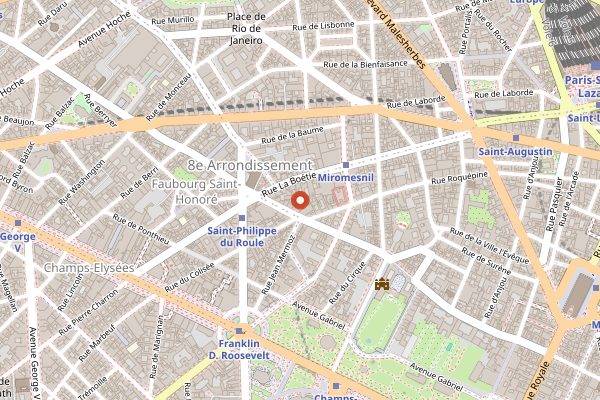 Map showing Le Clarence in Paris