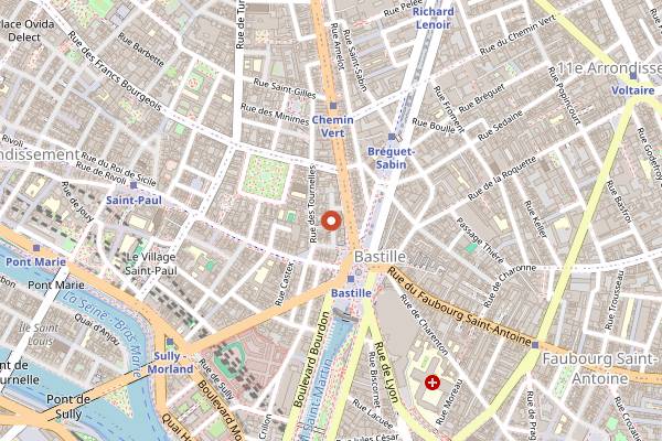 Map showing Restaurant H in Paris