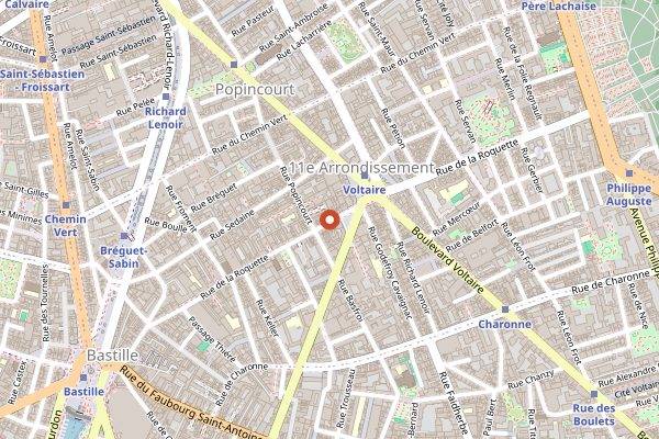 Map showing Chez Aline in Paris