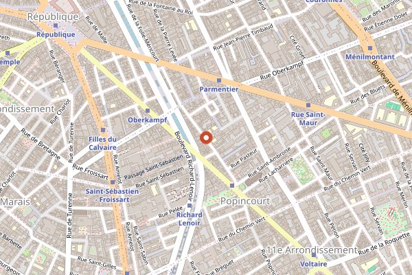 Map showing La Cave de l'Insolite in Paris