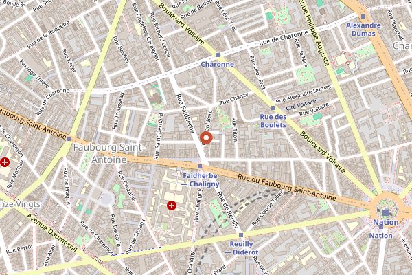 Map showing 6 Paul Bert in Paris
