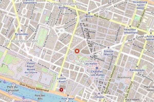 Map showing Au Pied de Cochon in Paris