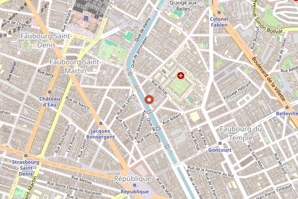 Map showing Le Comptoir Général in Paris