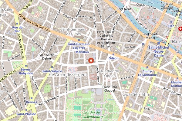 Map showing Marché Saint-Germain in Paris