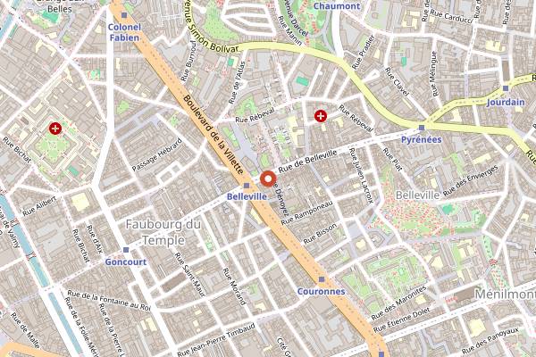 Map showing Aux Folies in Paris