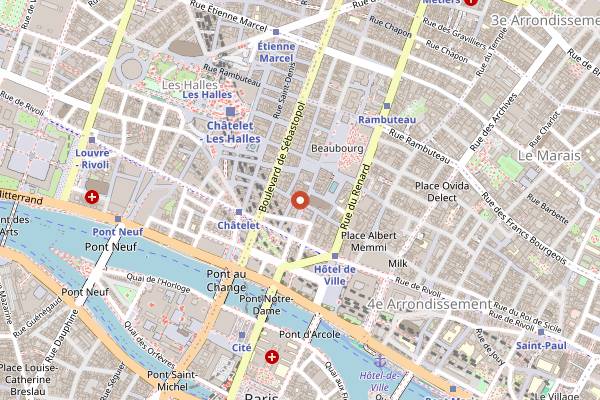 Map showing Bears' Den in Paris