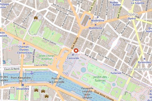Map showing Café Lapérouse Concorde in Paris