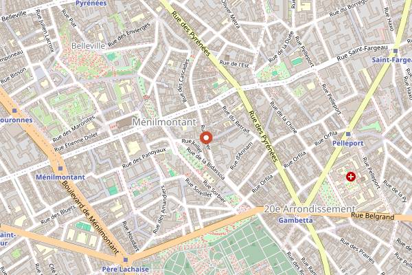 Map showing La Bellevilloise in Paris
