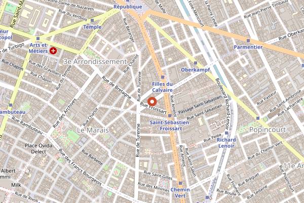 Map showing Le Mary Celeste in Paris
