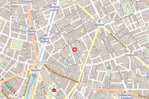 Map showing Lone Palm in Paris