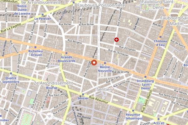 Map showing Rex Club in Paris