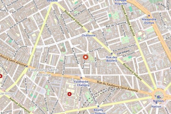 Map showing Bistrot Paul Bert in Paris