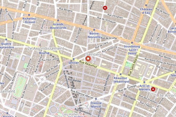 Map showing Frenchie in Paris