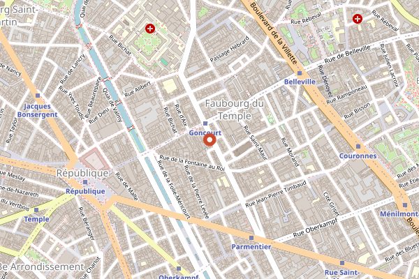 Map showing Le Chateaubriand in Paris