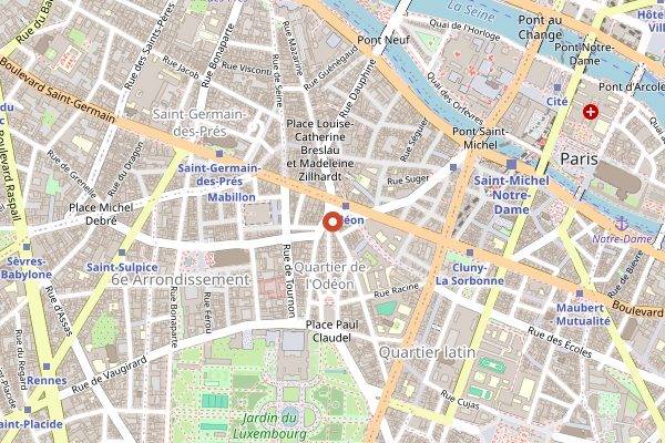 Map showing Le Comptoir du Relais in Paris