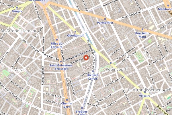 Map showing Le Saint-Sébastien in Paris