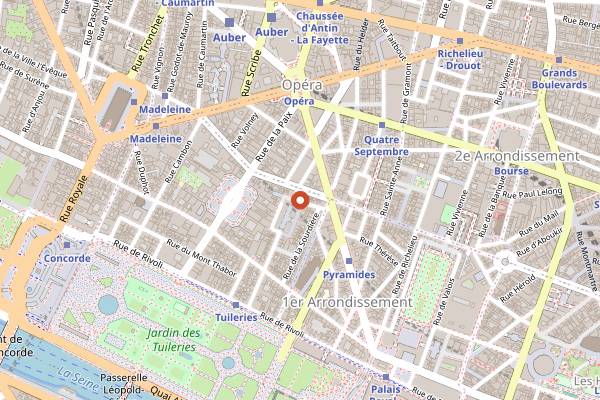 Map showing Maison Saint-Honoré in Paris