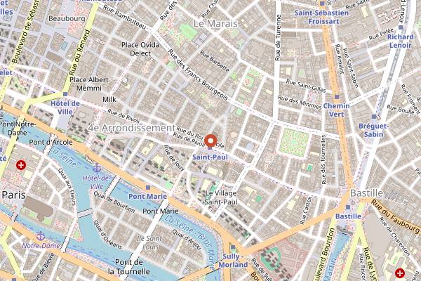 Map showing Clark Hot Dog in Paris