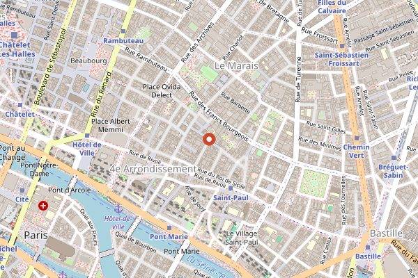 Map showing L'As du Fallafel in Paris