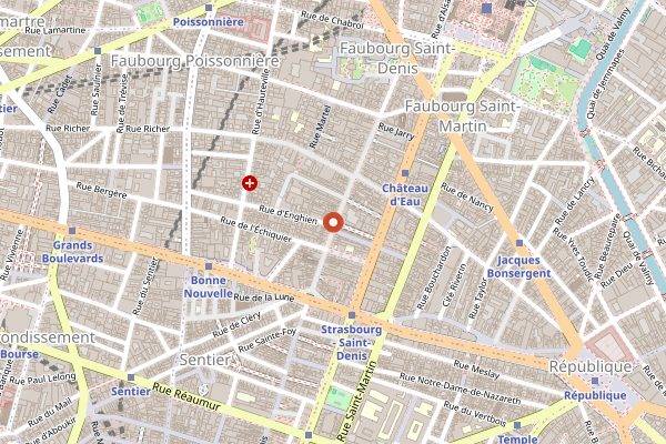 Map showing La Droguerie in Paris