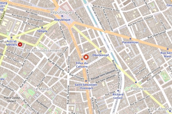 Map showing Clown Bar in Paris