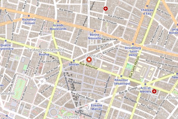 Map showing Frenchie Bar à Vins in Paris