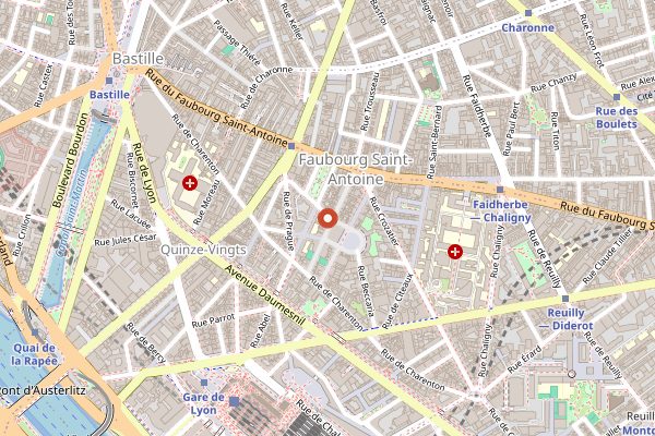 Map showing Le Baron Rouge in Paris