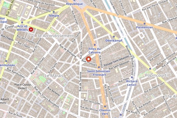 Map showing Le Mary Celeste in Paris