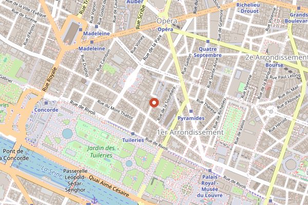 Map showing Le Rubis in Paris