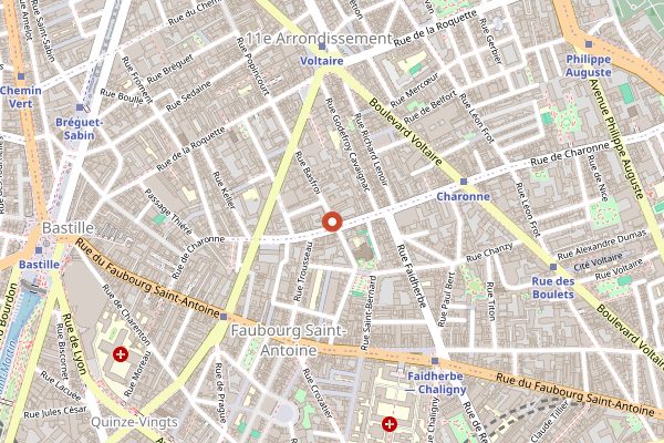 Map showing Septime La Cave in Paris
