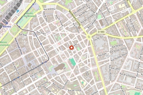 Map showing Chocolaterie Deléans in Reims