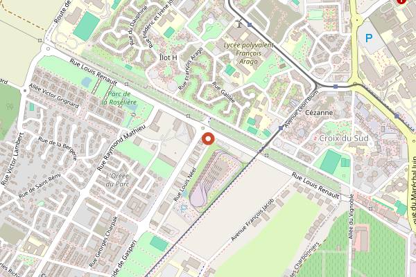 Map showing Le Macaron Bleu in Reims