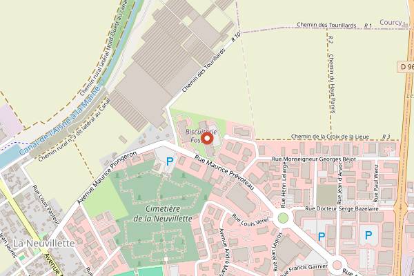 Map showing Maison Fossier in Reims