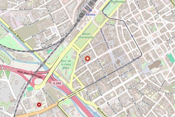 Map showing In The R at Il Duomo in Reims