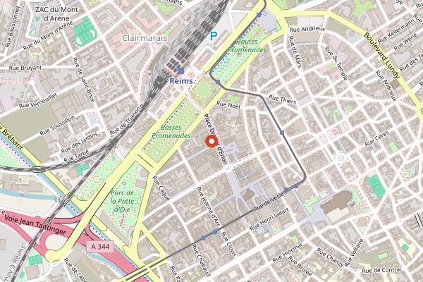 Map showing 3 Brasseurs Reims in Reims