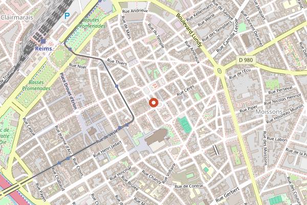 Map showing DS Café in Reims