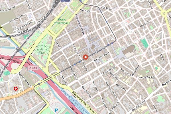 Map showing Mamatte in Reims