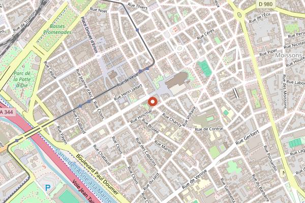 Map showing En Aparthé in Reims